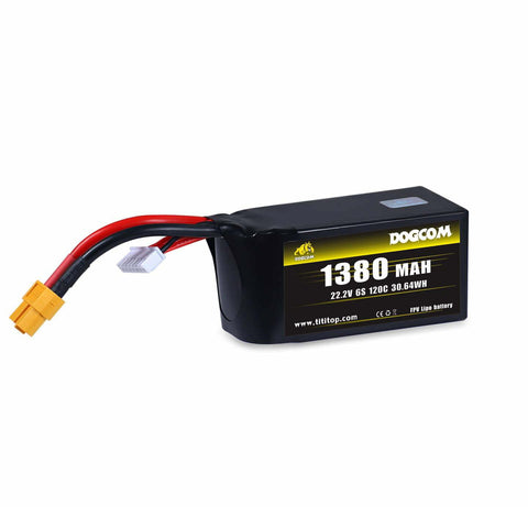 Dogcom 120C 6S 1380mAh 22.2V LiPo Battery