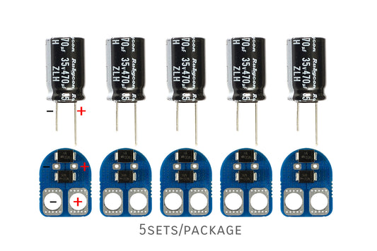 Mateksys Voltage Spike Filter, XT60 Capacitor Mount PCB